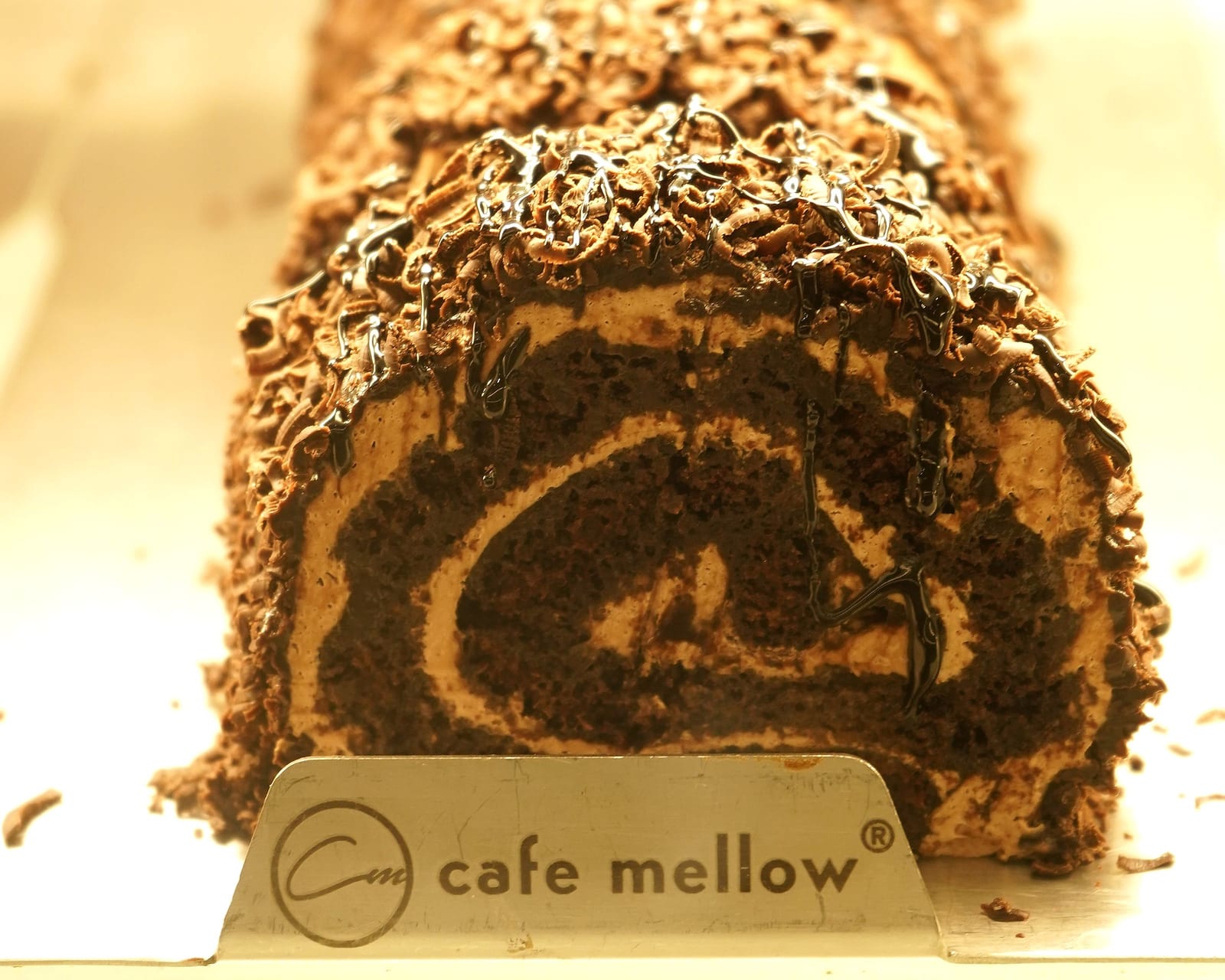 Chocolate cream roll on the Café Mellow counter