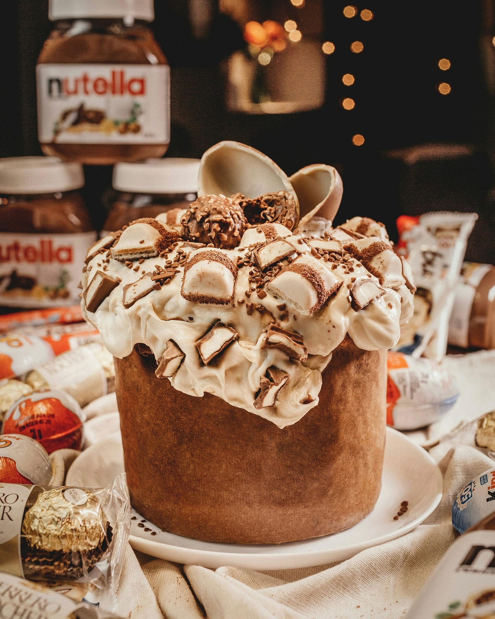 The Nutella overload cake — hazelnut cream, Ferrero Rocher and a chocolate crown